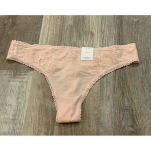 Auden Women's Pink Lace Micro Thong Underwear Size L (12/14)